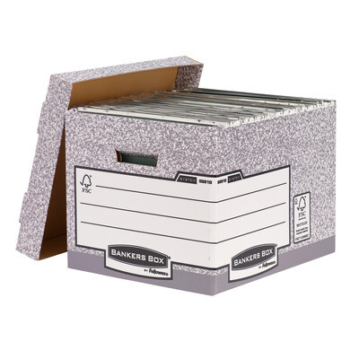 Fellowes Bankers Box® Aufbewahrungsbox Standard 00810, 1 Stück, grau/weiss