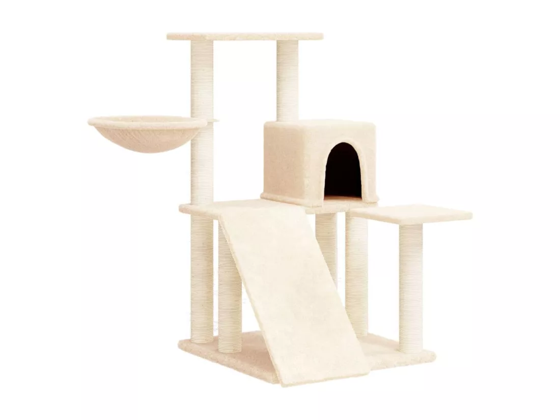 Arbre à chat avec griffoirs en sisal Crème 82 cm