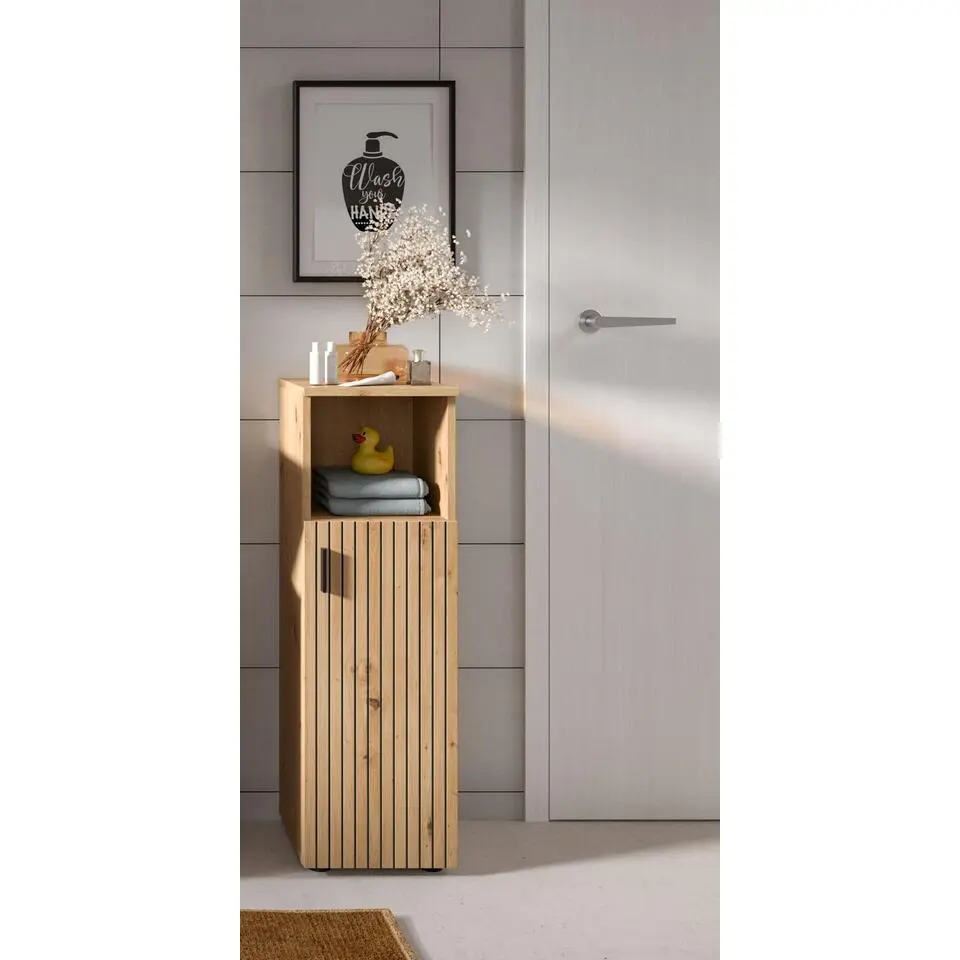 Hioshop Mone badkamerkast 1 deur- 1 plank eiken decor