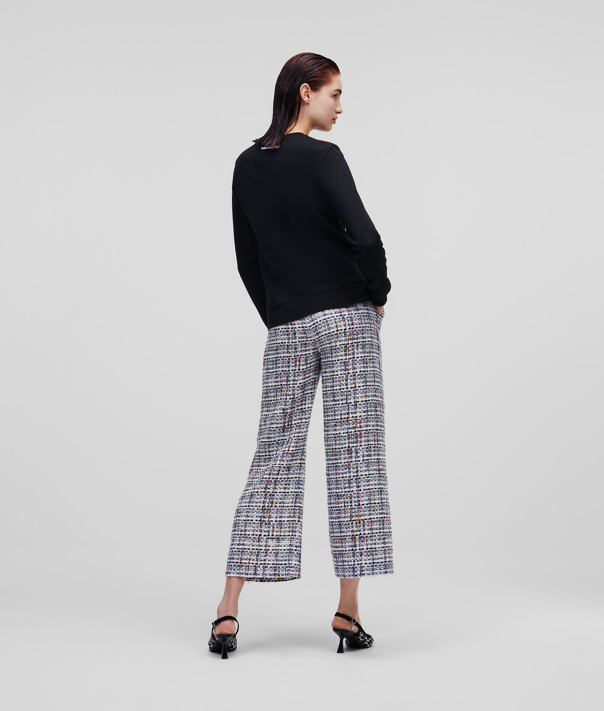 SWEAT-SHIRT BOUCLÉ AVEC MOTIF PROFIL KARL