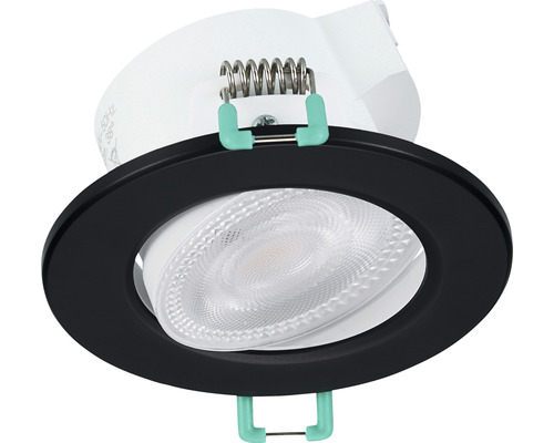 LED inbouwspot, draaibaar, IP44, 5,5W, 550 lm, verstelbaar, wit/zwart, Ø 8,7/6,8-7,4 cm, 230V