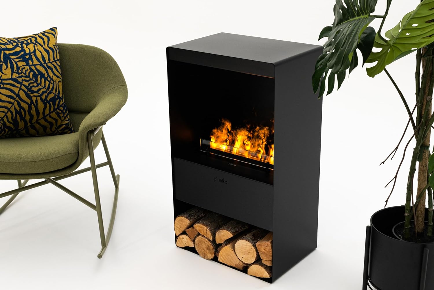 Planika Steamy Freistehender Elektrischer LED-Kamin mit Wasserdampfflamme - Optimyst Wohnzimmer-Kamin-Erlebnis