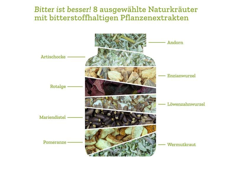 Bitterliebe Wertvolle Bitterstoffe Kapseln 90 Stück Vegane Nahrungsergänzung mit natürlichen Bitterkräutern