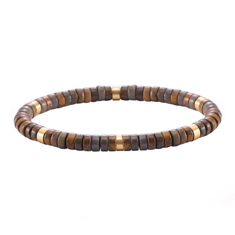 Bracelet Perles Heishi Jaspe Bambou-enfant-12cm