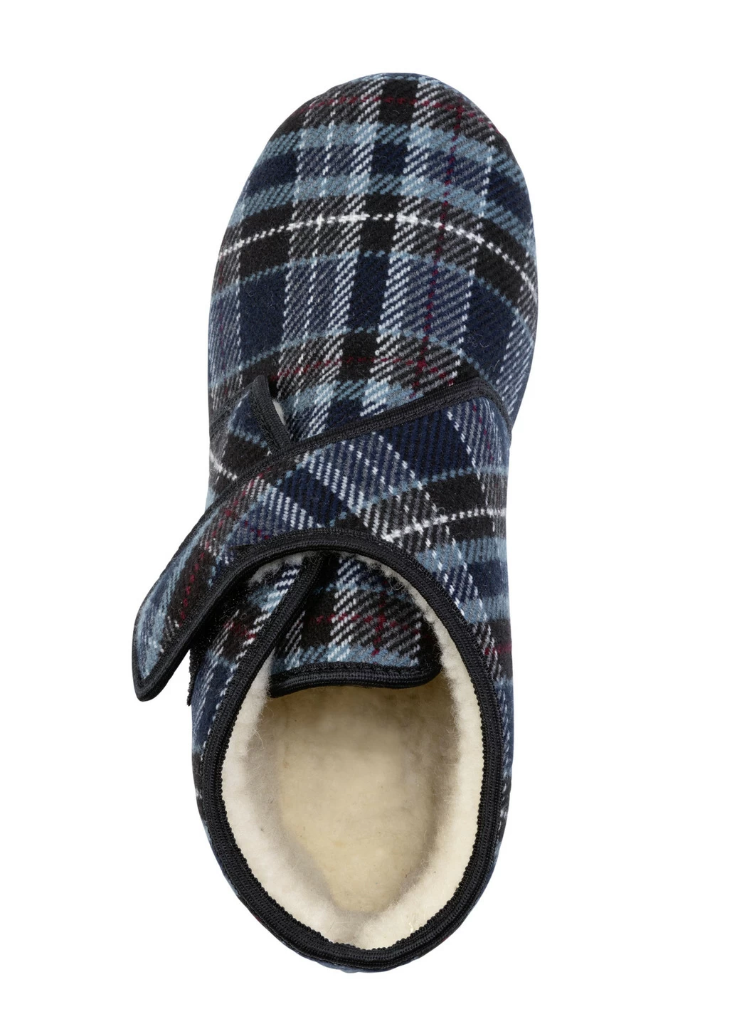 Stiefelette aus kariertem Textilmaterial