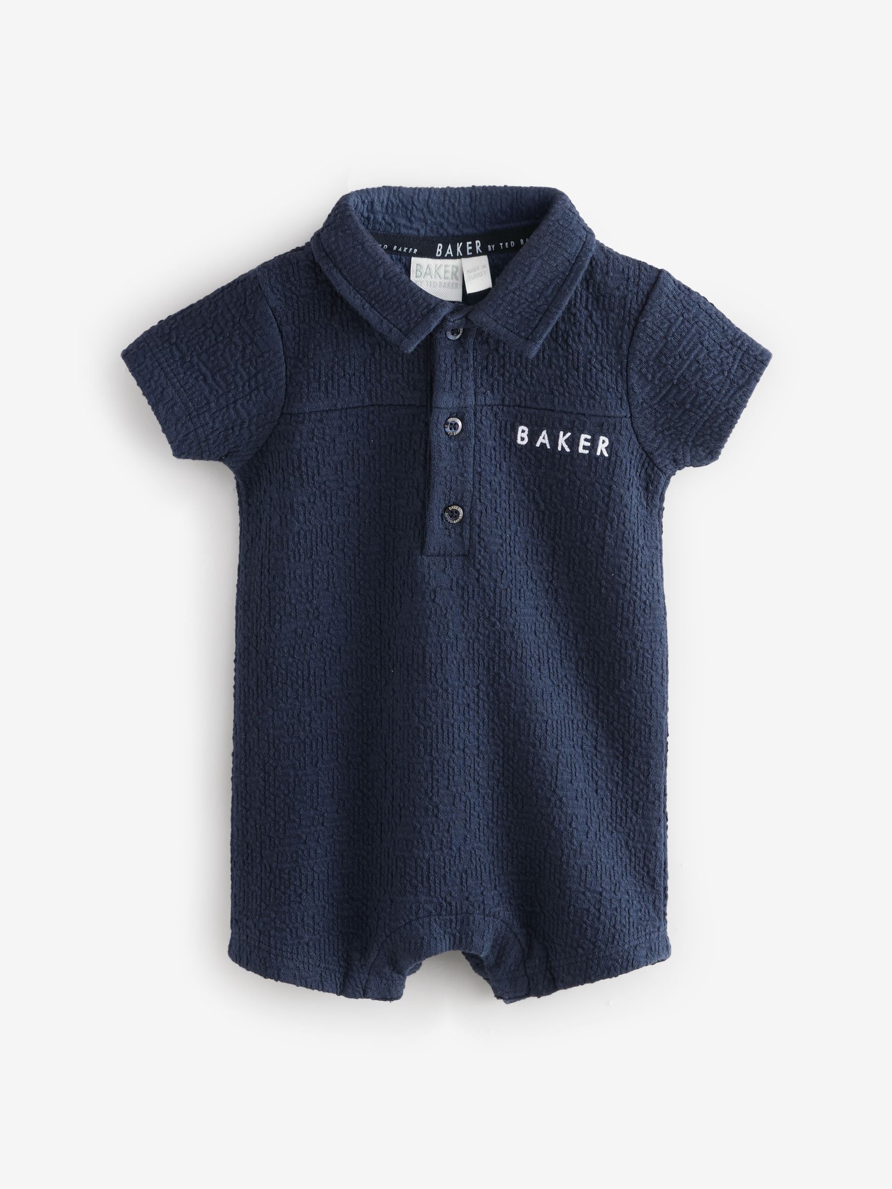 Baker by Ted Baker marineblauwe/kiezelkleurige rompers met textuur verpakking van 2