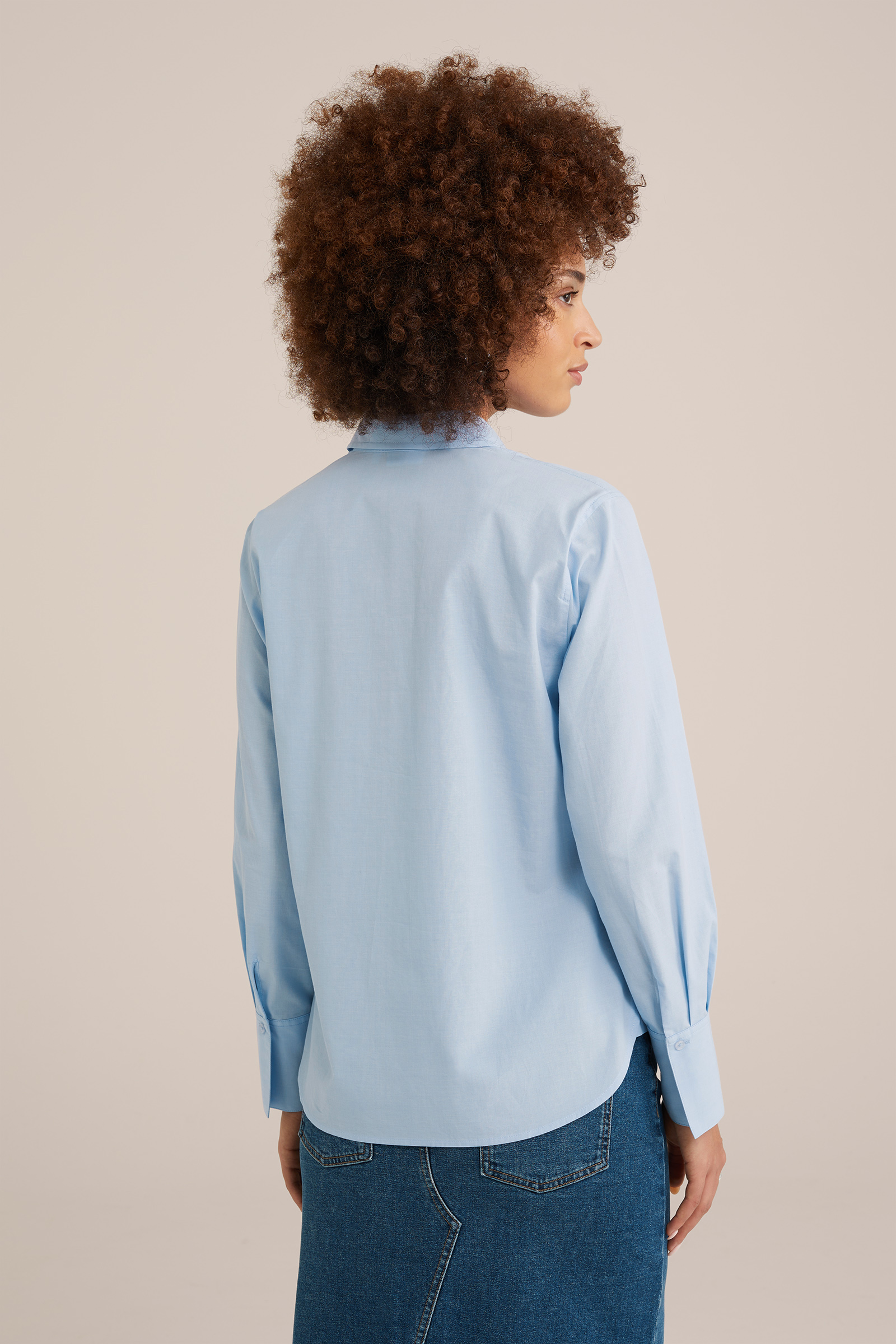 overhemdblouse WE Fashion Lichtblauw