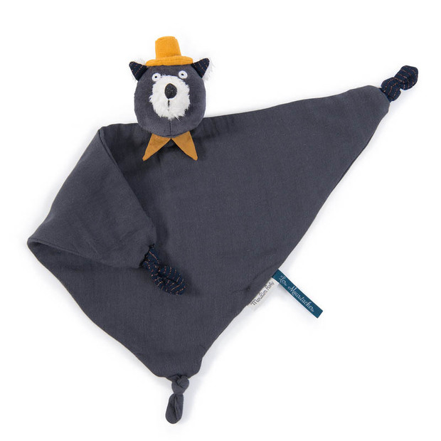 Doudou lange chat gris foncé Les Moustaches - MOULIN ROTY