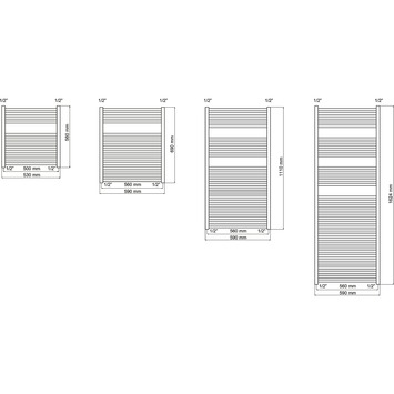 Haceka designradiator Sahara wit 627 Watt 110x59 cm