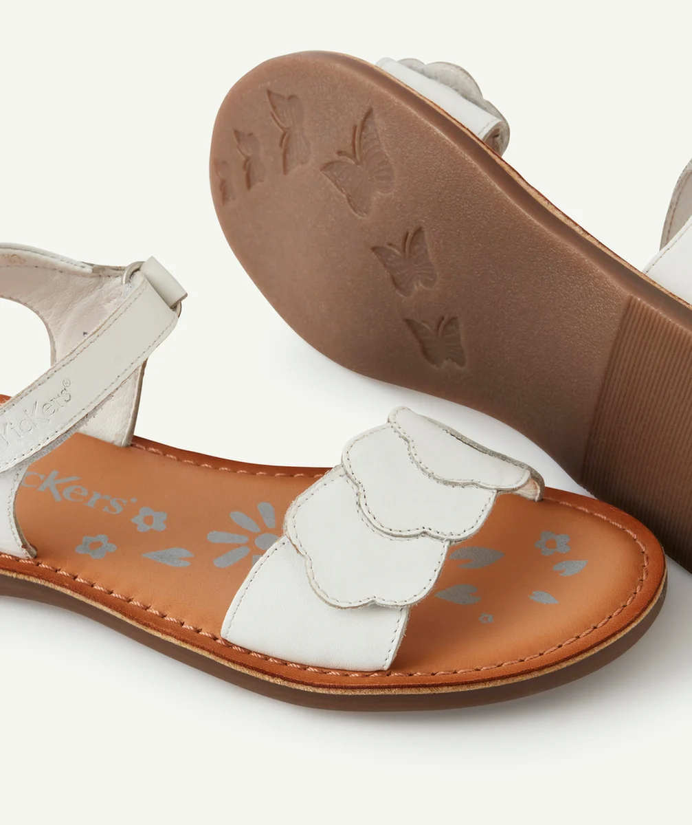 KICKERSSANDALES FILLE DYASTAR BLANC EN CUIR