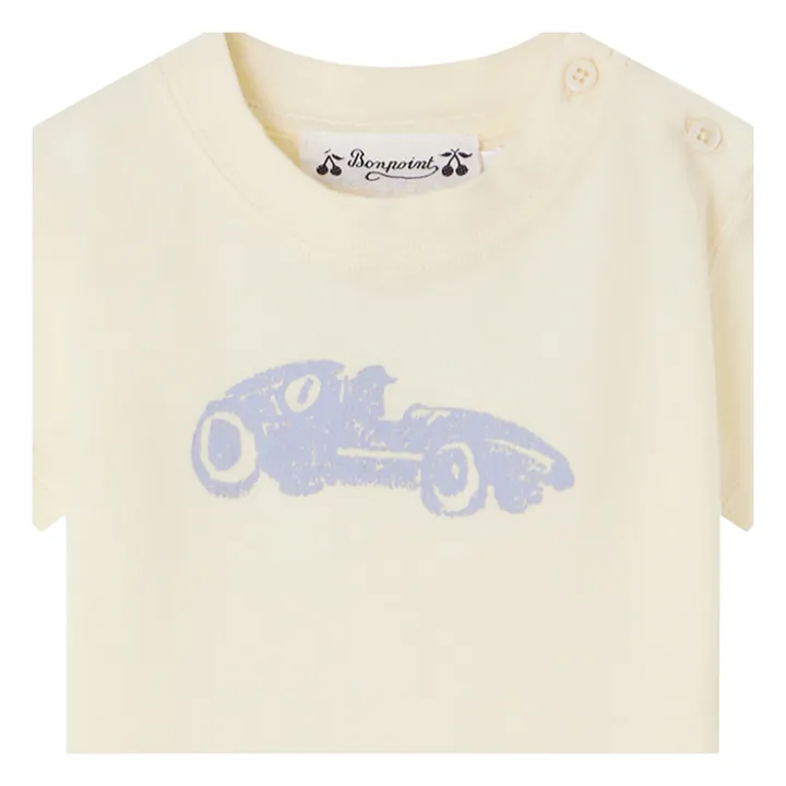 Bonpoint T-Shirt Voiture Tom | Ecru