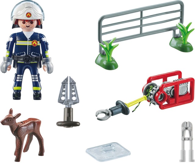 Playmobil® Konstruktions-Spielset »Feuerwehr-Tierrettung (71467), Action Heroes« Made in Europe