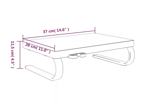 Support de moniteur Noir 37x28x11,5 cm