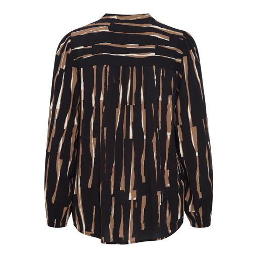 Fransa Langærmet Bluse, Cocoa Crème, M