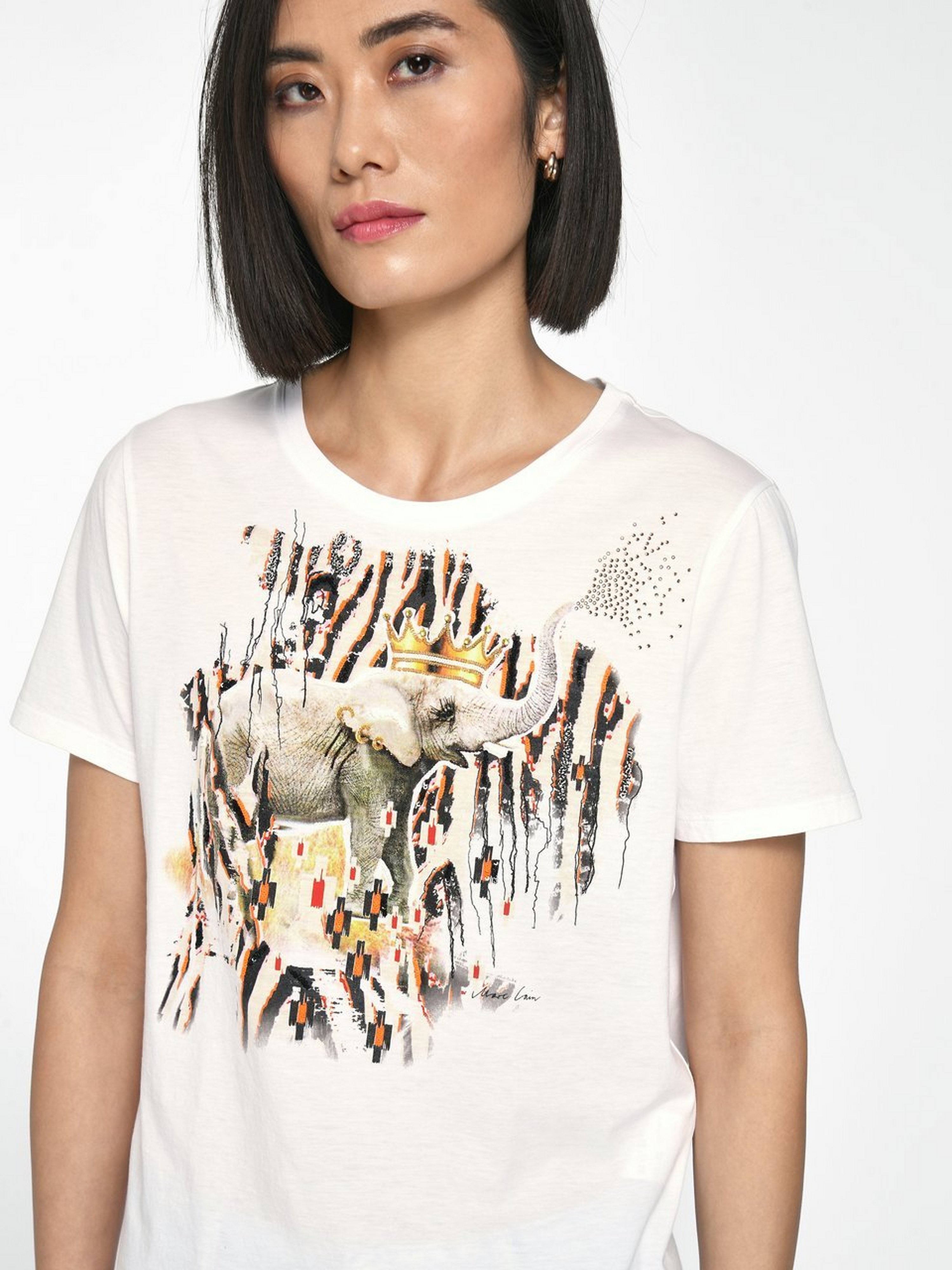 Rundhals-Shirt mit 1/2-Arm