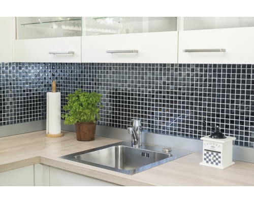 Glasmozaïek XCM 8LU89 zwart 29,8x29,8 cm