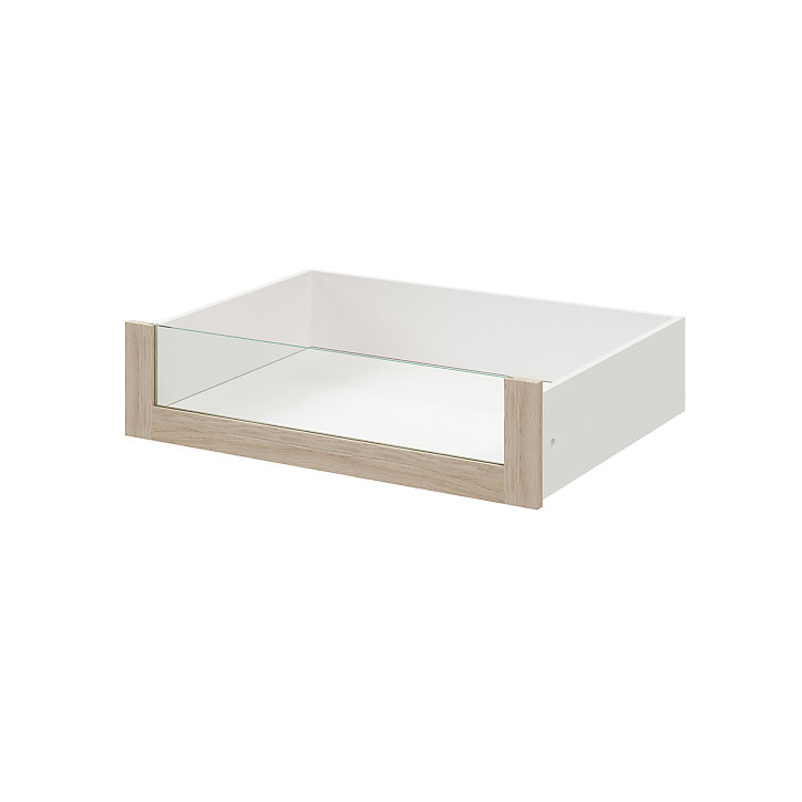 Tiroir intérieur avec façade verre effet chêne GoodHome Atomia H. 17 x L. 71,4 x P. 50 cm