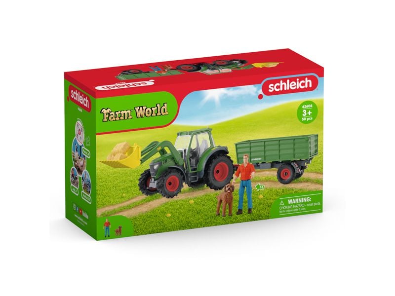 Schleich Spielfigurenset Farm World Traktor mit Anhänger Traktor-Spielset