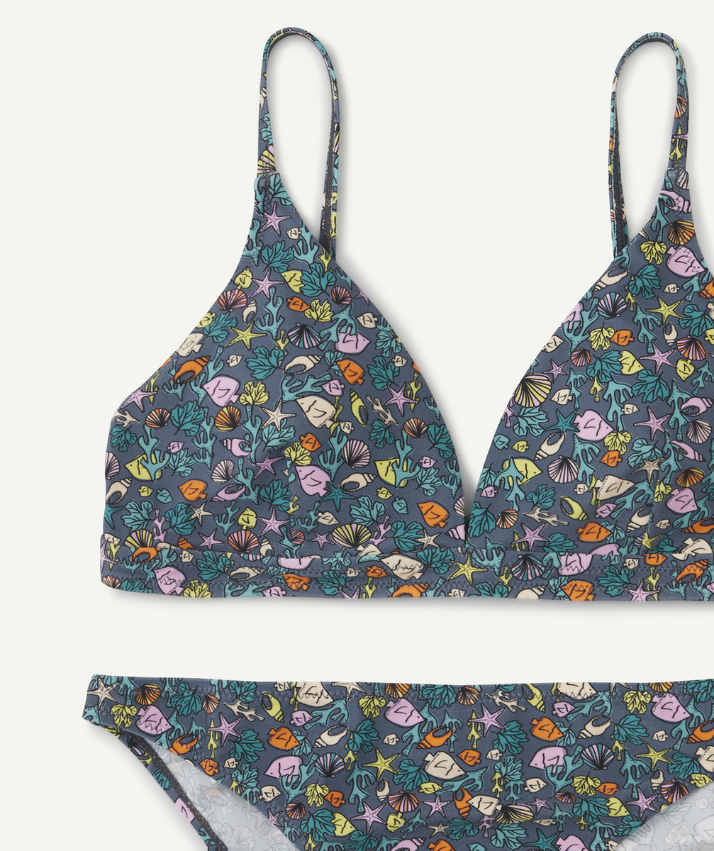 MAILLOT DE BAIN 2 PIÈCES FEMME EN FIBRE RECYCLÉES IMPRIMÉ MARIN