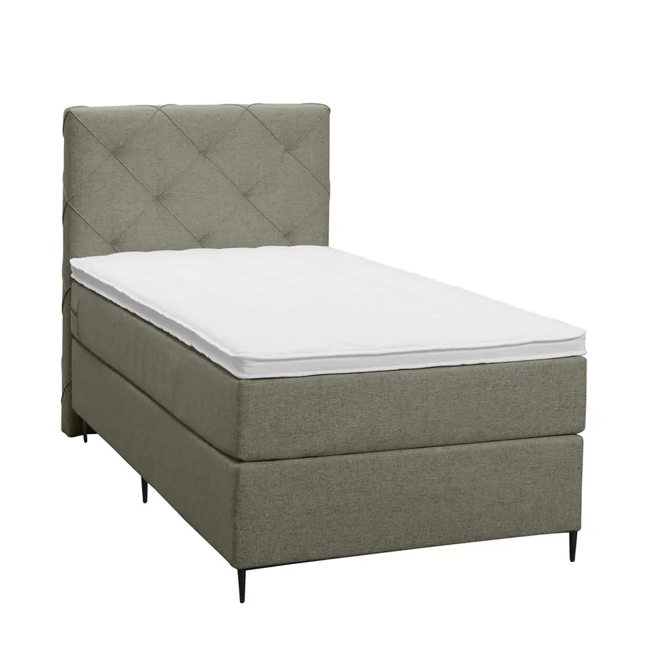 Boxspring Liv geruit - groen - 90x200 cm - slanke poot