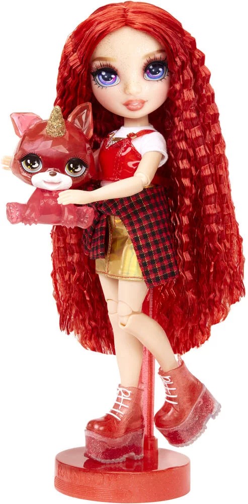 RAINBOW  -POUPEE MANNEQUIN RUBY 27 CM  AVEC COMPAGNON ET ACCESSOIRES