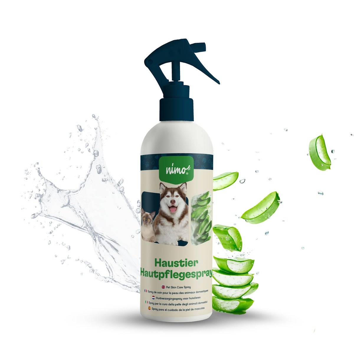 nimo® Pet Skin Care Spray • met Aloë Vera en Panthenol voor verlichting van jeukende en geïrriteerde huid