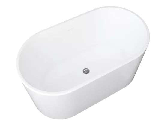 Baignoire îlot ovale - 180 L - L130 x H58 x P71 cm - Blanche - Acrylique - APOGON