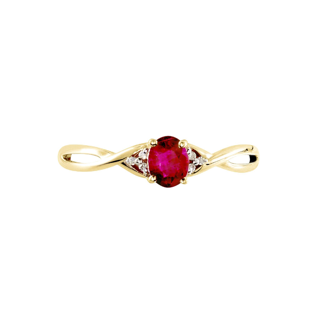 Bague Or Jaune Cassie Rubis Et Diamant