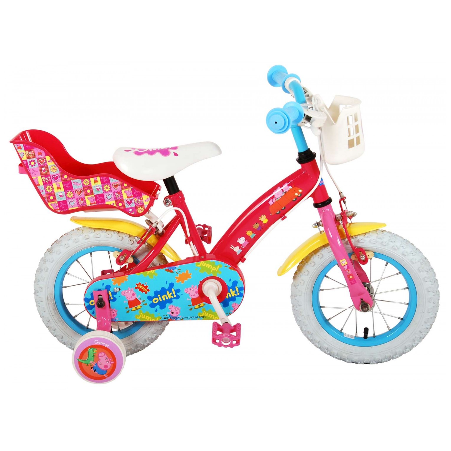 Peppa Pig Fiets - 12 inch - Roze - 2 Handremmen