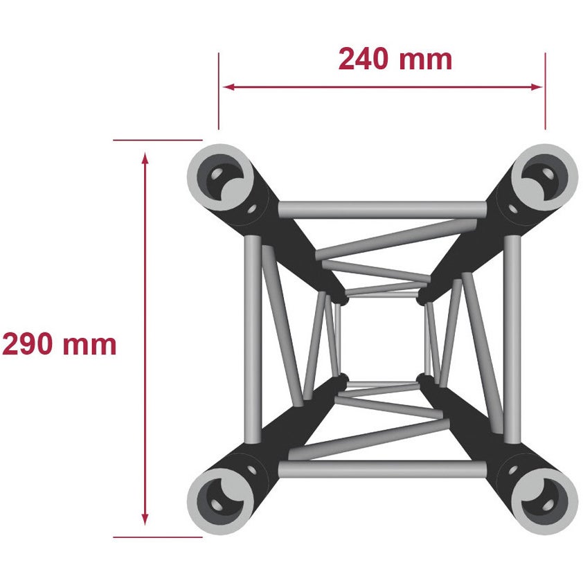 Contestage QUATRO-300 BLK vierkant aluminium truss 300 cm zwart