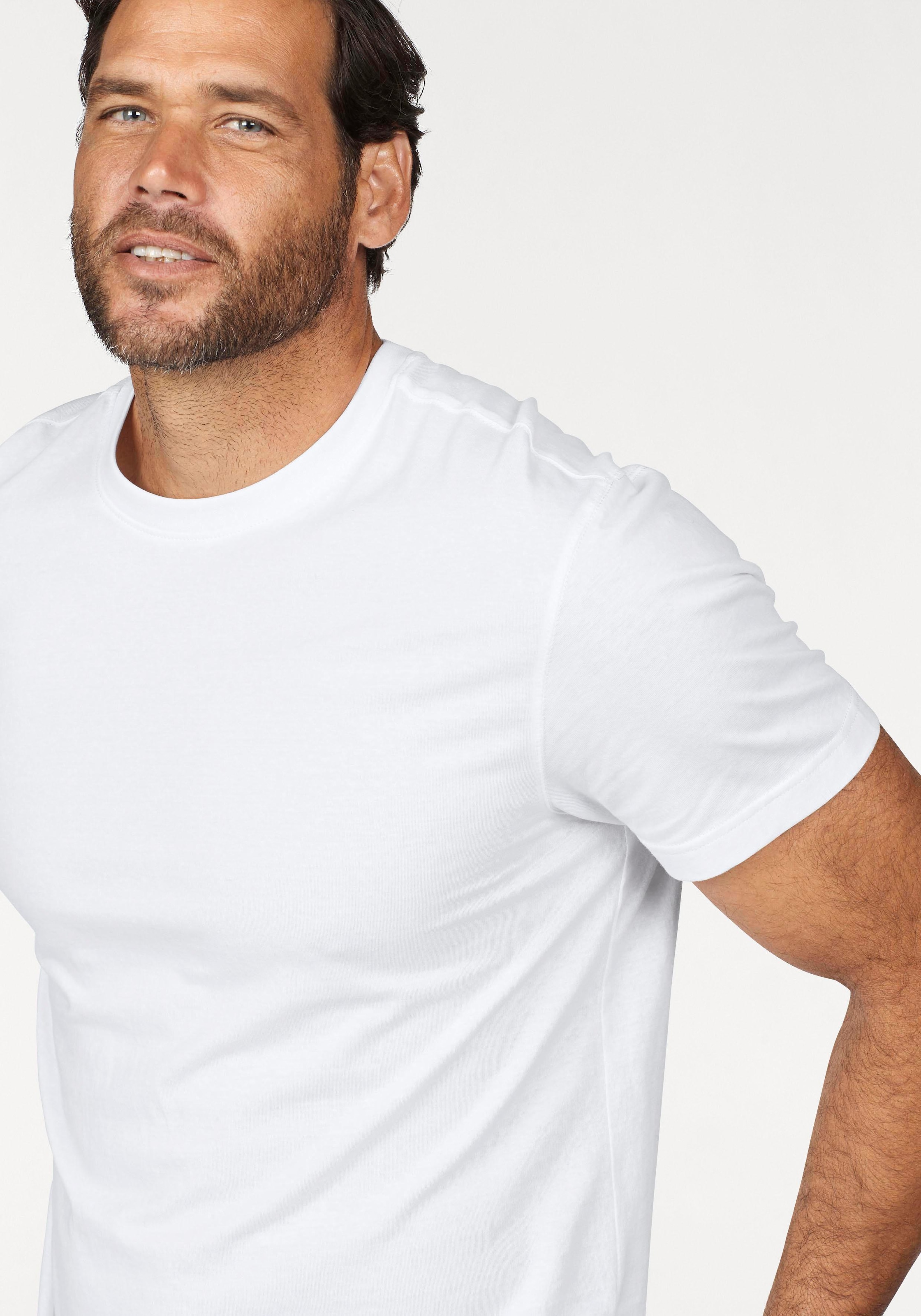 Man's World T-Shirt , Kurzarm,  normale Passform,  aus Baumwolle,  im 3er-Pack