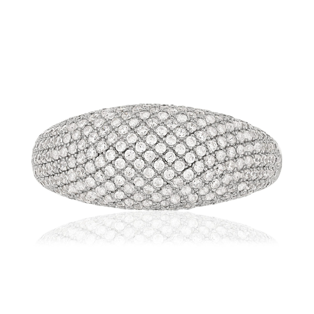 Bague argent 925 bombée zirconias