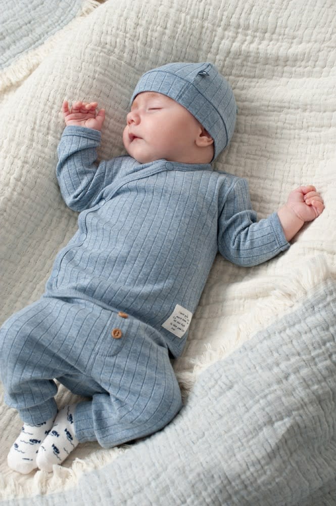 Feetje Feetje broek rib - Blue Ocean blauw melange