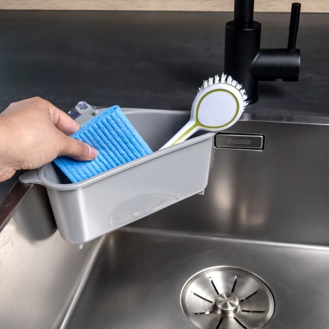 Køkkenvaskfilter plastfilterkurv Sil til vask (Grå)
