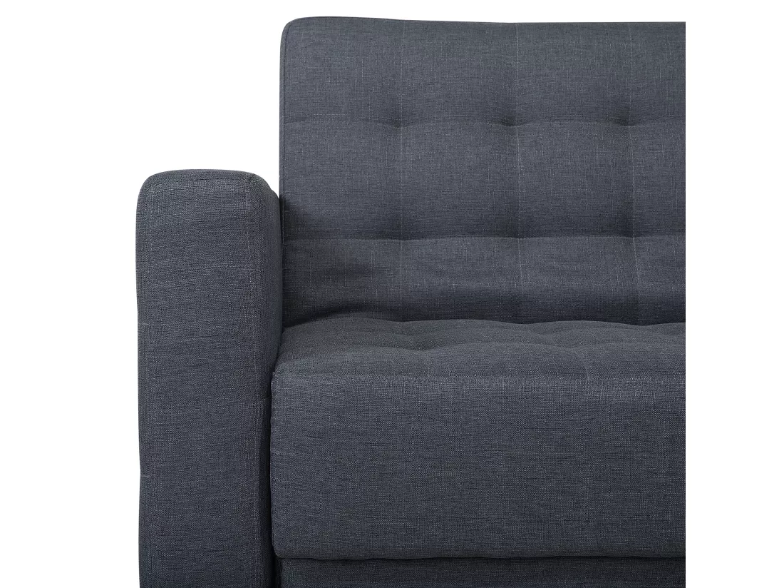 Canapé Angle à droite en Tissu Gris Foncé 4 Places Dossier Réglable Chic Aberdeen
