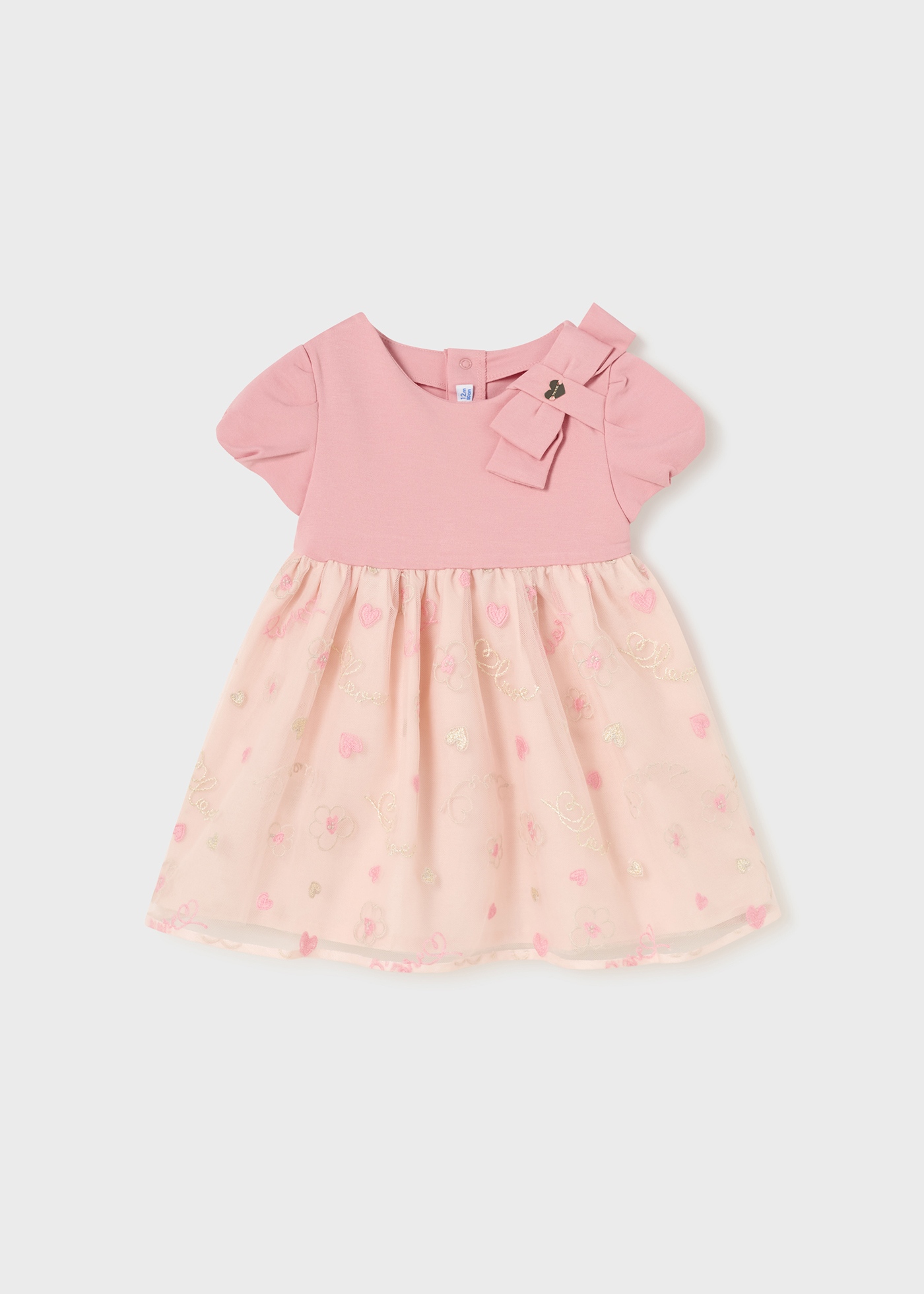Vestido de tule bordado para bebê
