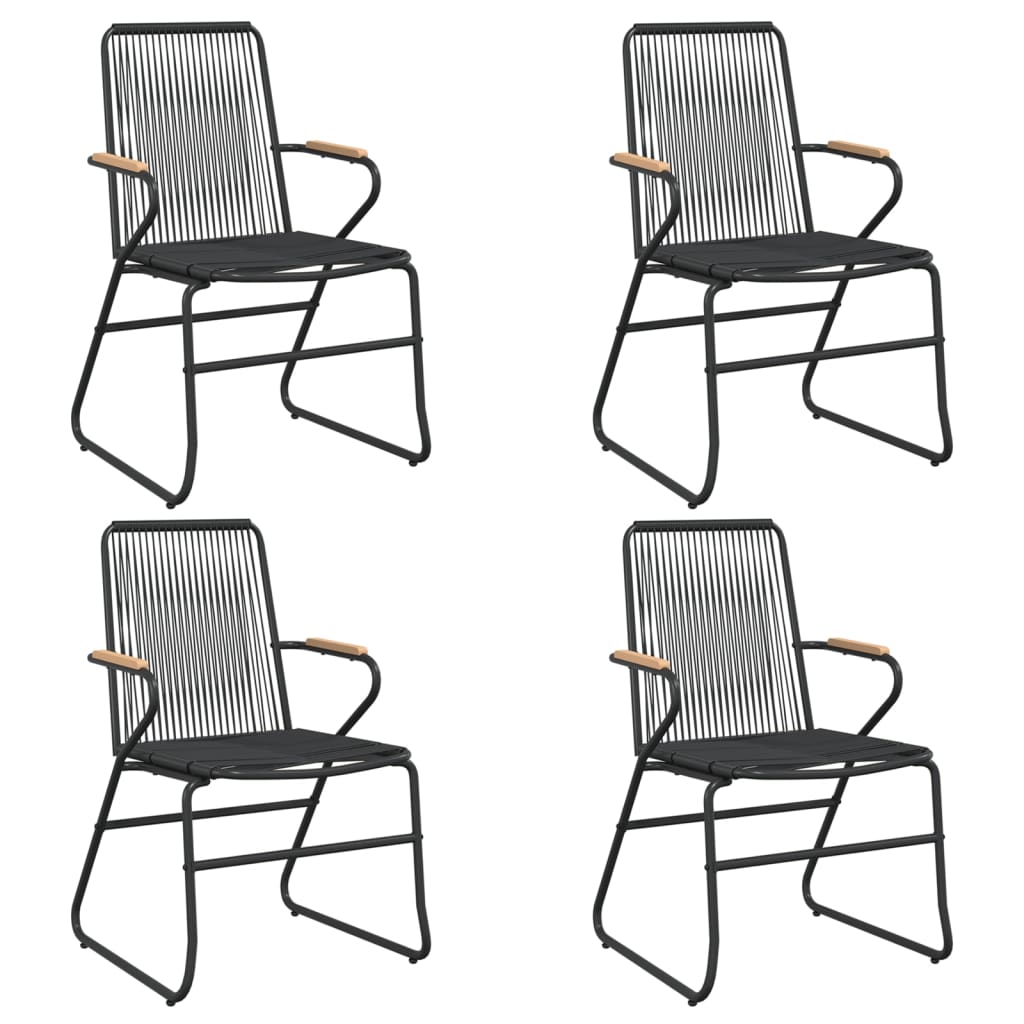 Mobilier à dîner de jardin 5 pièces noir rotin pvc