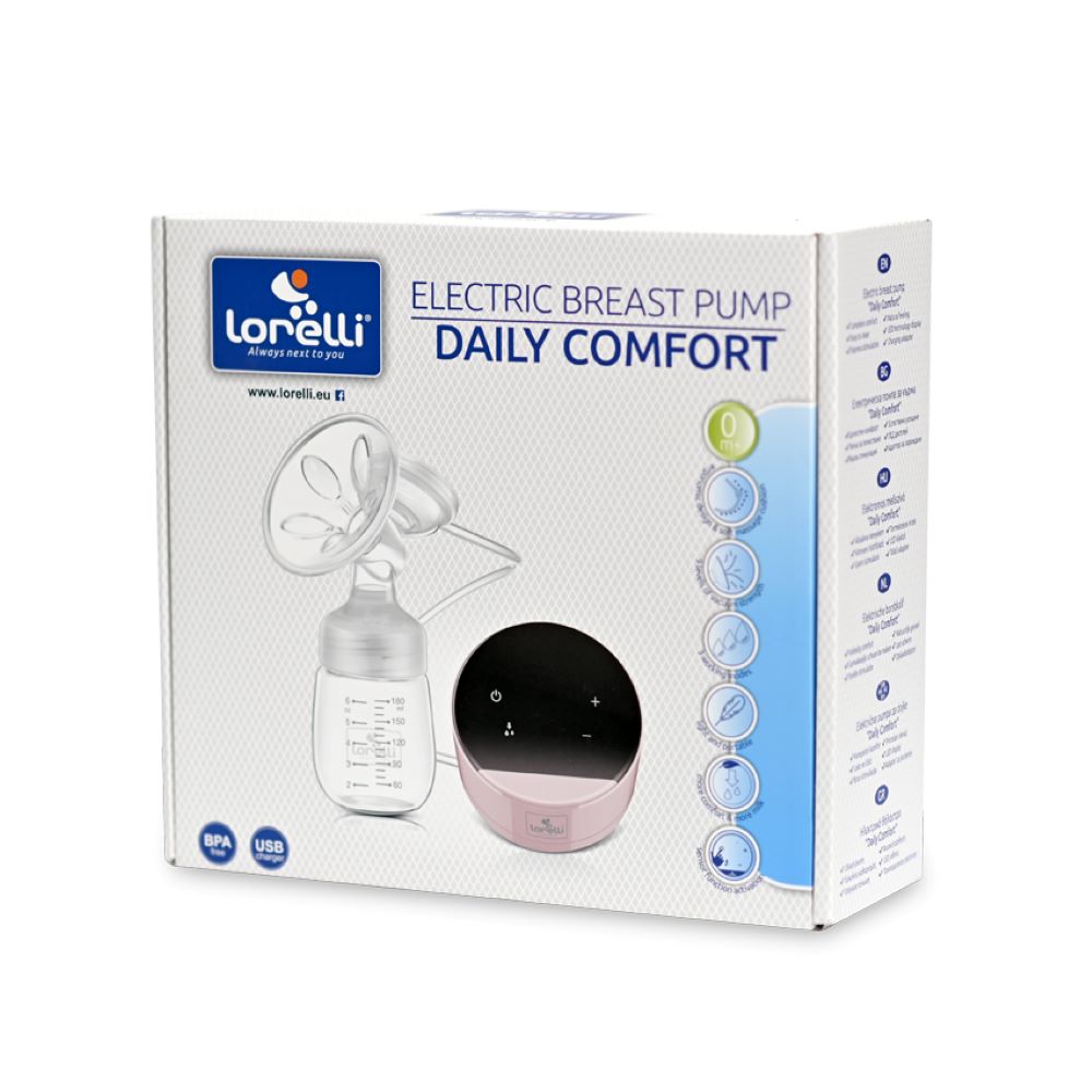 Lorelli elektrische Milchpumpe Daily Comfort Touchscreen, 180 ml, Schutzdeckel weiß
