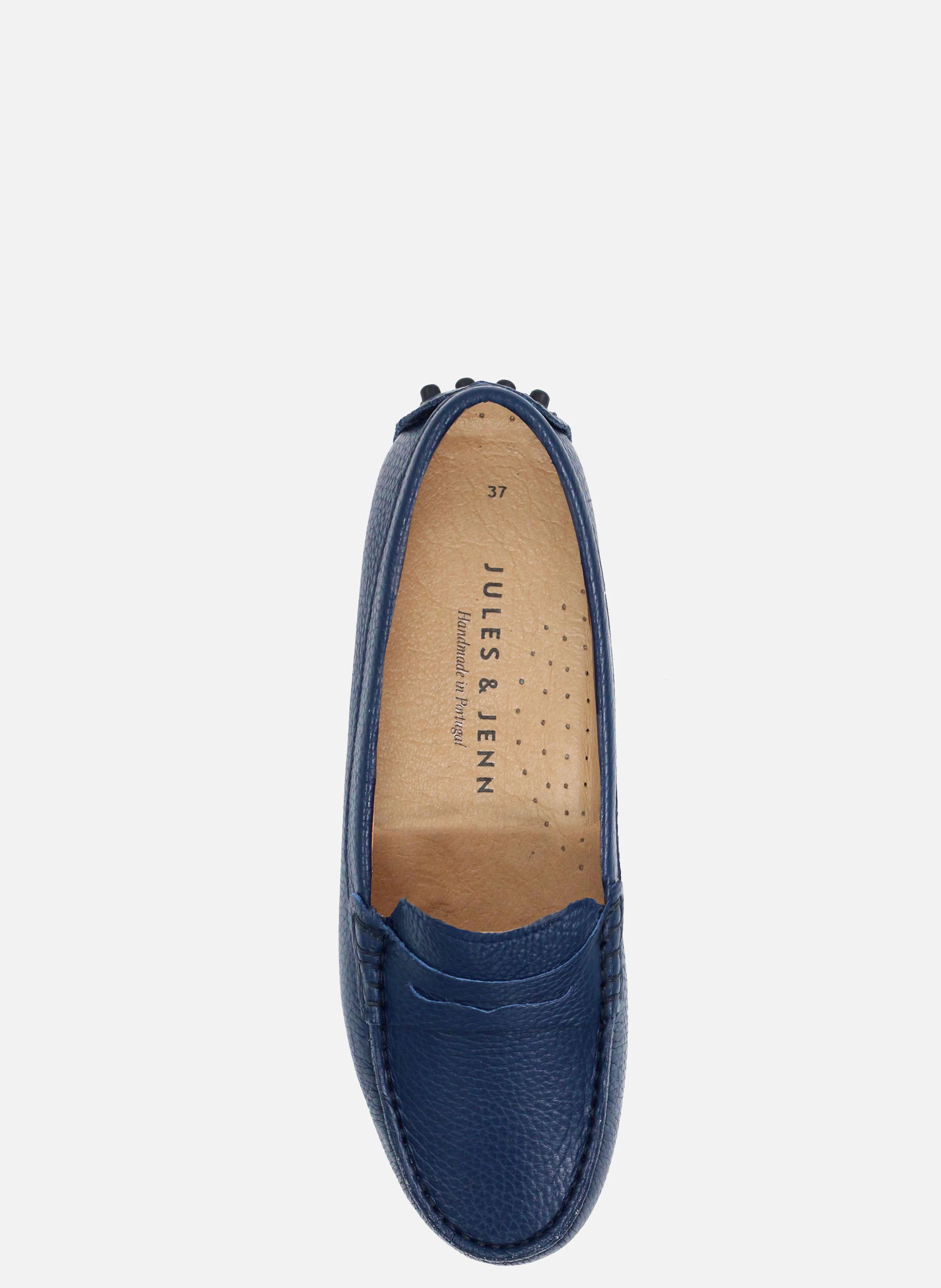 Mocassins femme cuir grainé | Bleu