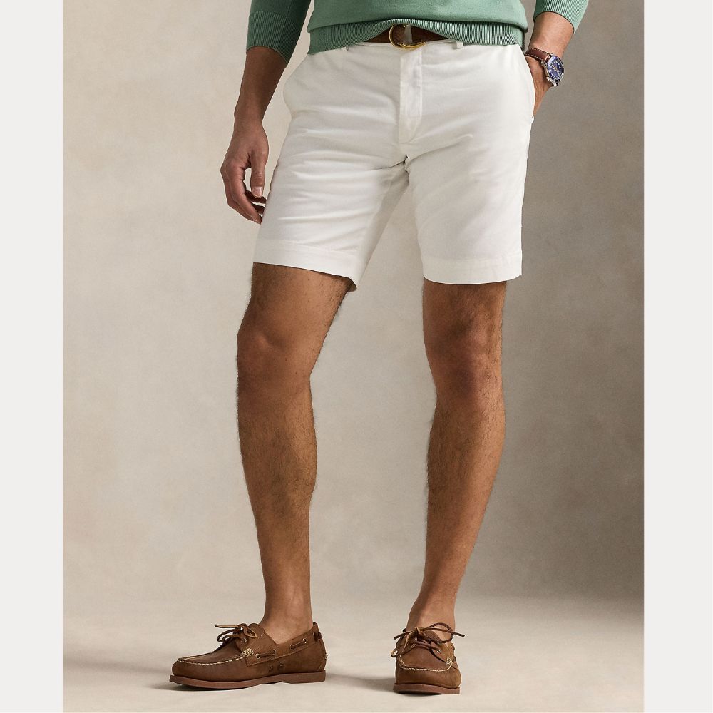 Stretch Slim Fit Chino Shorts Herre Hvit