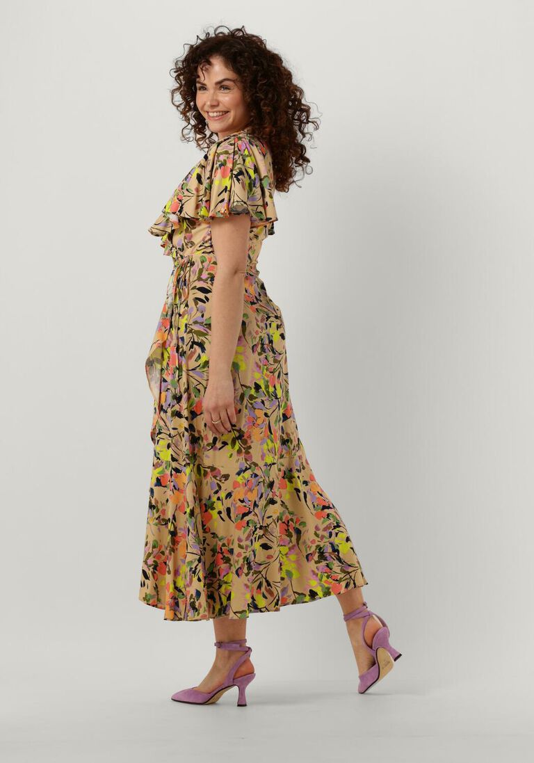 Y.A.S. zand y.a.s. midi jurk yasemmy 2/4 long wrap dress s
