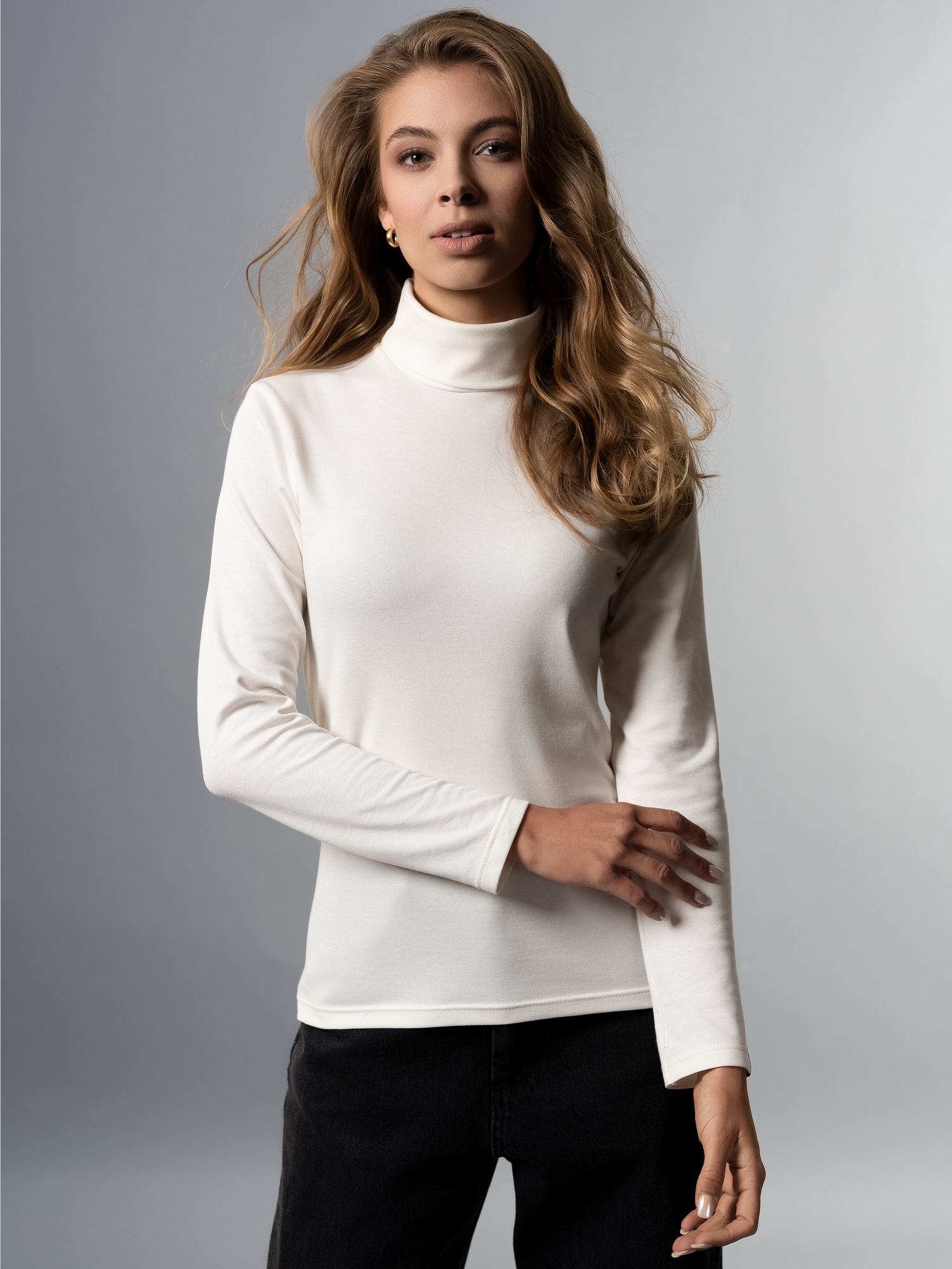 Rollkragenshirt Natur