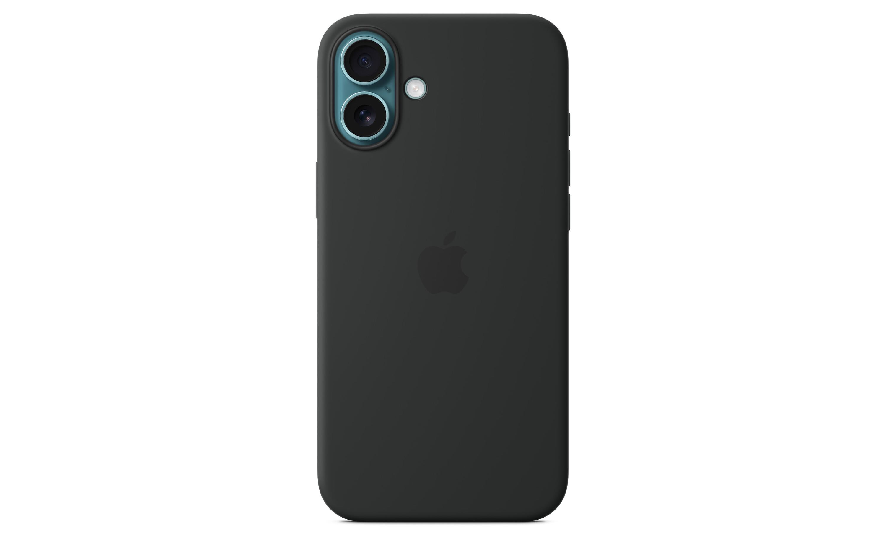Silicone Case mit MagSafe iPhone 16 Plus SchwarzSilikon-Backcover mit «MagSafe» für das Apple iPhone 16 Plus