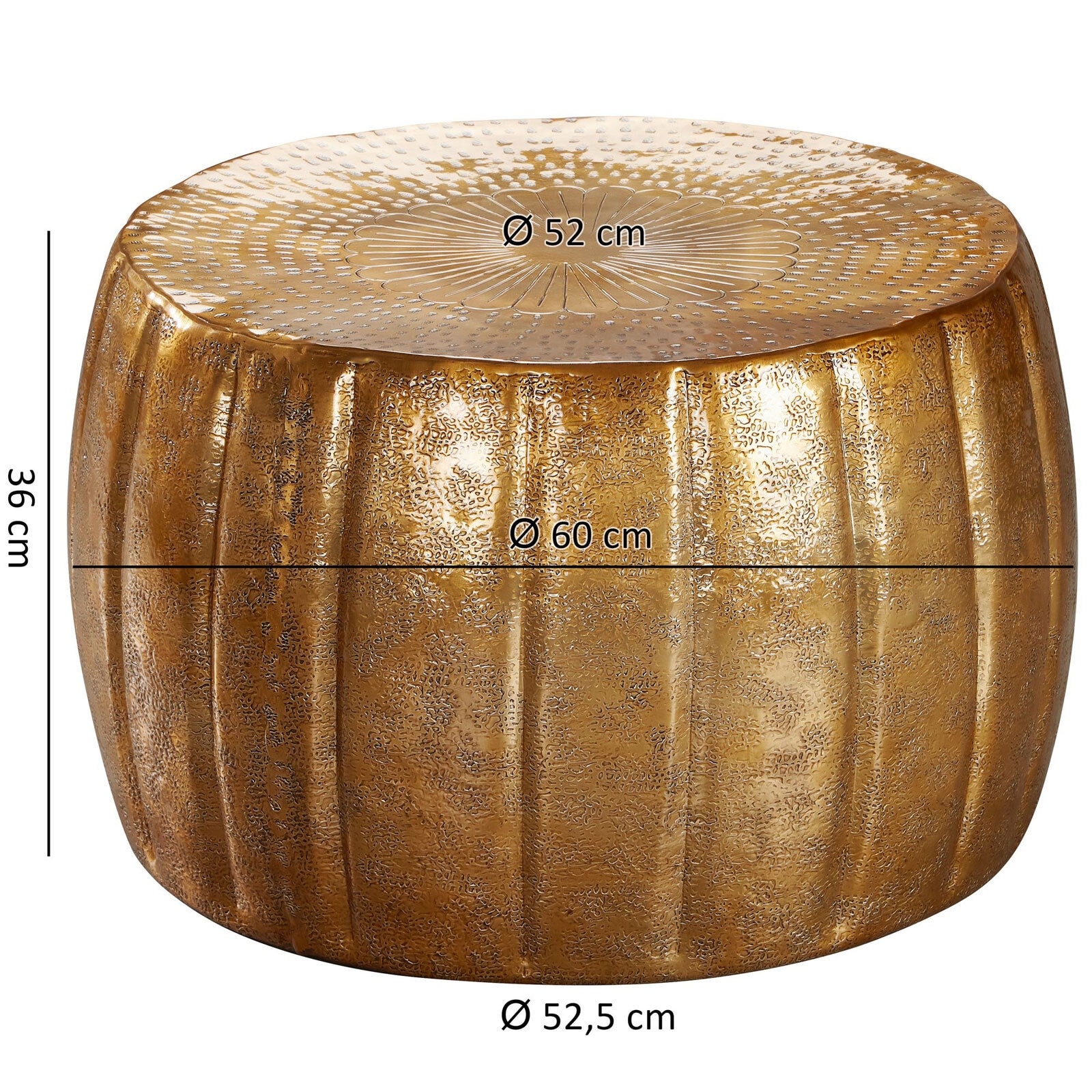 Couchtisch 60 x 36 cm Goldfarbig