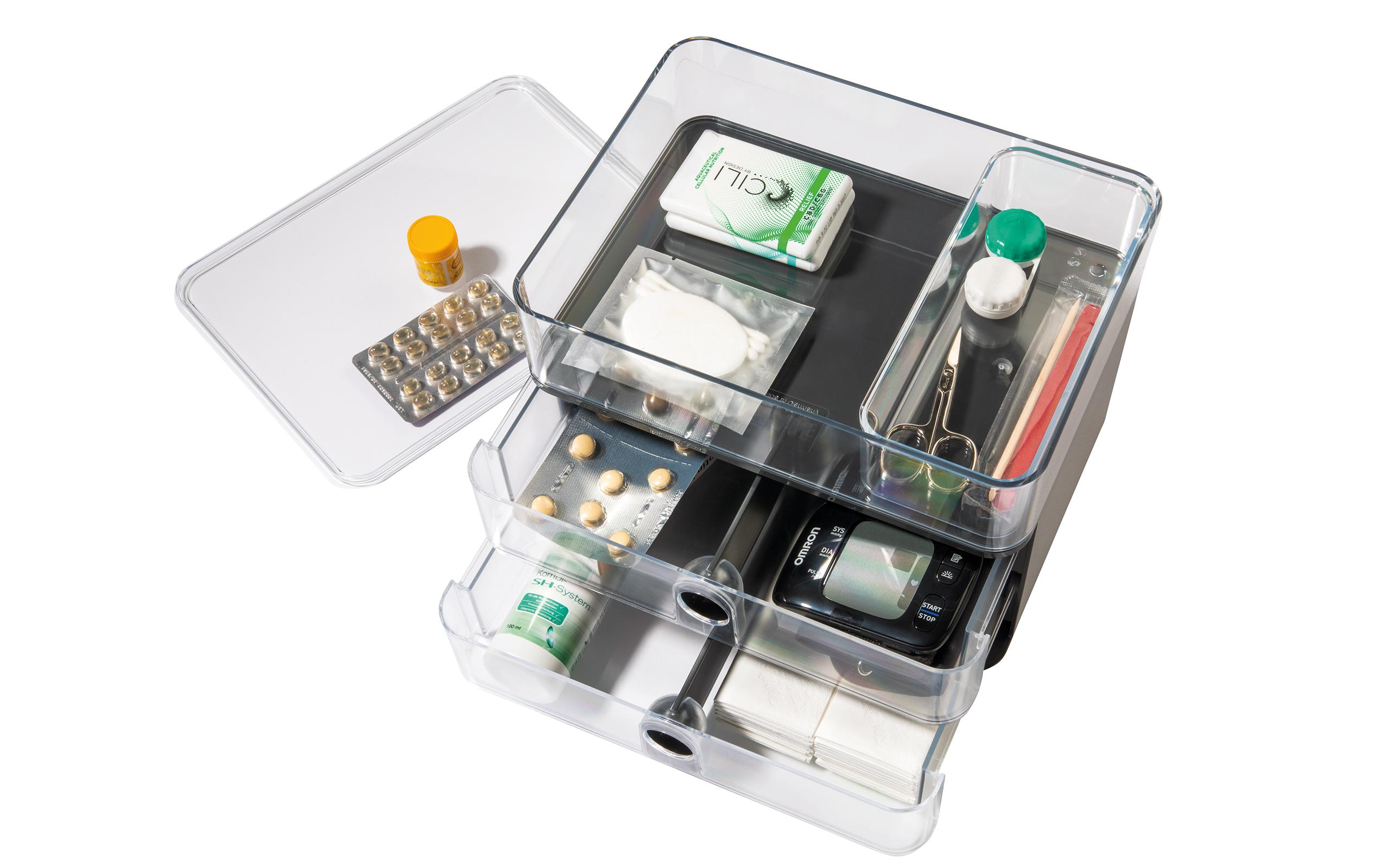 Schubladenbox Allison Smart-Box Plus 2 Schubladen, GlasklarSchubladenbox stapelbar mit 2 Schubladen