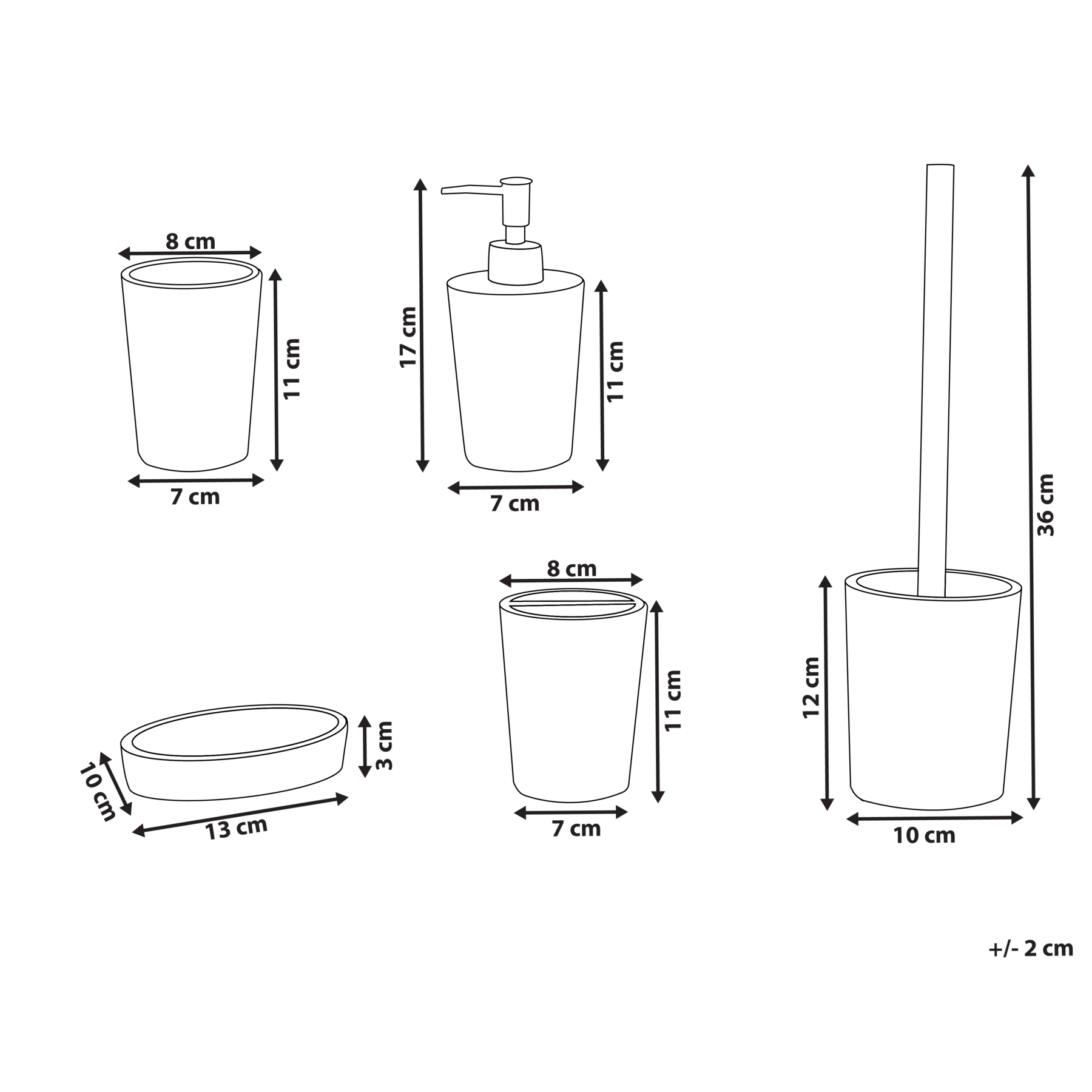 Beliani - LIRCAY - Badkameraccessoireset - Zwart|Wit - Polyresin
