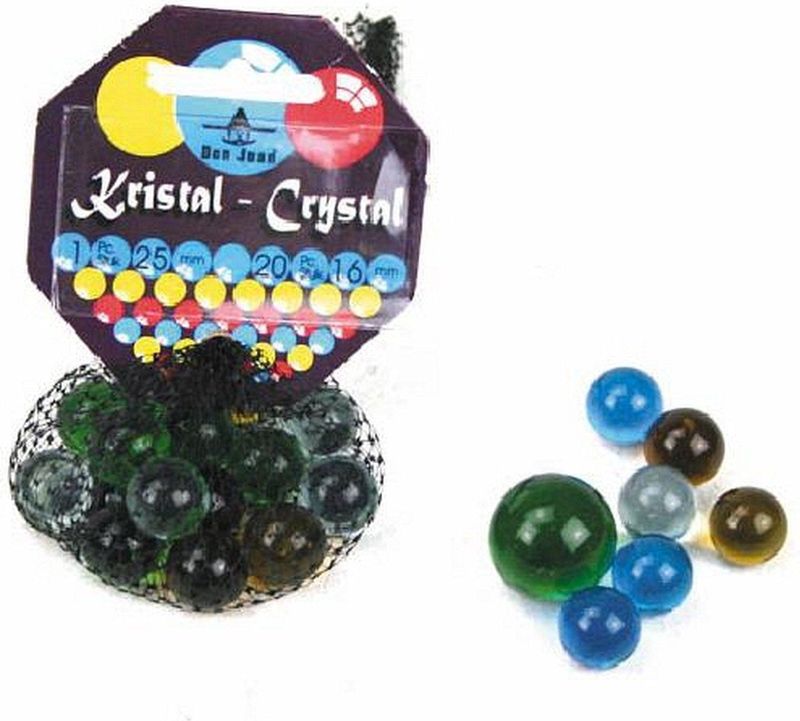 Kristal kleintje knikkers 21x stuks - buitenspeelgoed kinderen - knikkeren