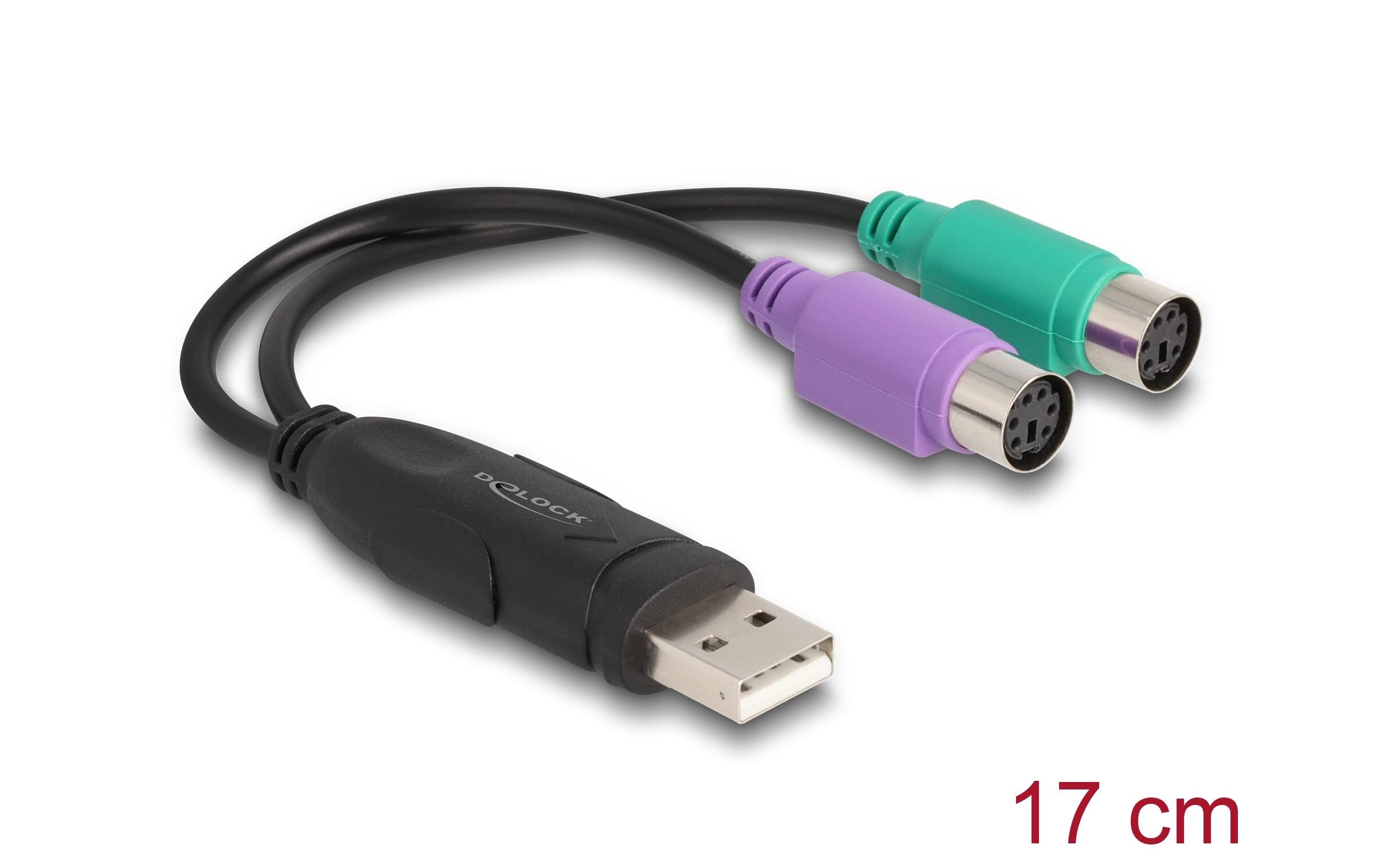 USB-Adapter USB-A Stecker - PS/2Delock USB zu PS/2 Adapter