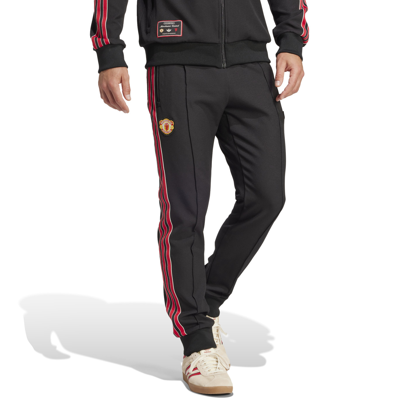 Adidas Manchester United Icon Trainingsbroek 2024-2025 Zwart Rood