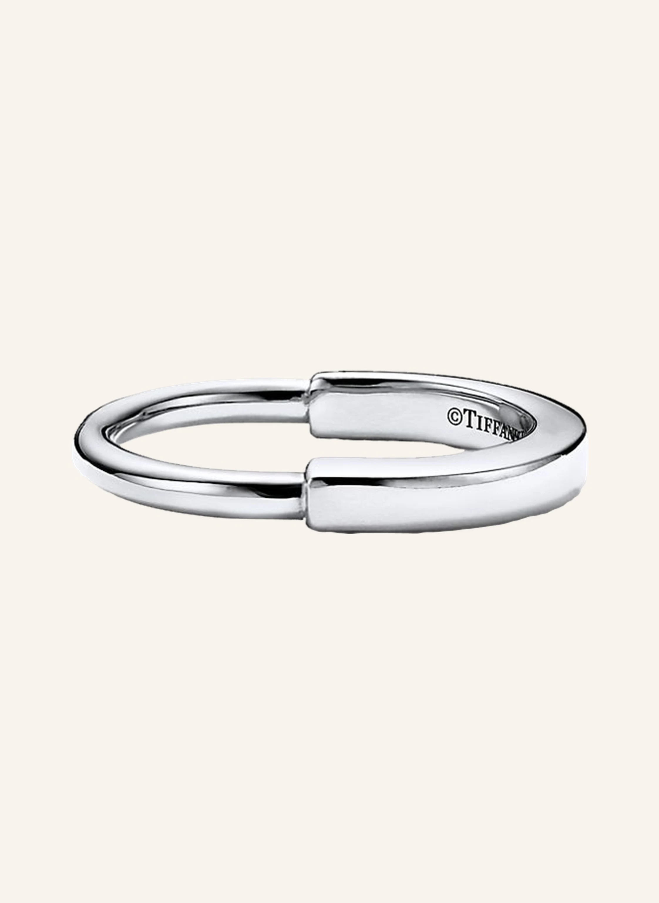 TIFFANY & Co. Tiffany Lock RING aus 18 Karat Weißgold mit Diamanten im runden Brillantschliff